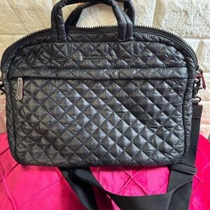 MZ Wallace Quilted Black Laptop Bag